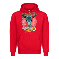 Red blame it all on my roots bull skull black Zipper Hoodie - JahusDesignShop