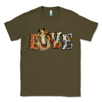 Army Green love horse sunflower Classic Tee - RanaPortraitStore