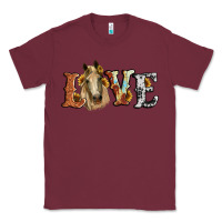 Burgundy love horse sunflower Classic Tee - RanaPortraitStore