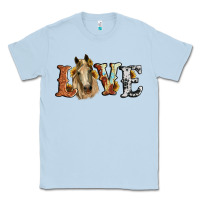 Dusty Blue love horse sunflower Classic Tee - RanaPortraitStore