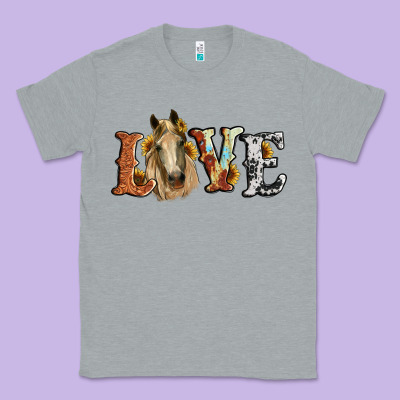 Love Horse Sunflower Classic Tee Designed By Ranaportraitstore
