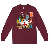 Burgundy nurse  summer Long Sleeve Tee - AdoDesignShop