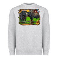 Black Angus Cattle And Bull In Barnyard Heavyweight Sweatshirt | Teevron