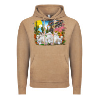 Vintage Coffee easter farm with bunnies Vintage Hoodie - RanaPortraitStore