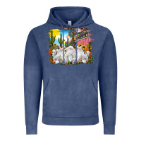 Vintage Denim easter farm with bunnies Vintage Hoodie - RanaPortraitStore