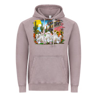 Vintage Zinc easter farm with bunnies Vintage Hoodie - RanaPortraitStore
