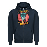 Navy blame it all on my roots white Zipper Hoodie - JahusDesignShop