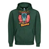 Sports Green blame it all on my roots white Zipper Hoodie - JahusDesignShop