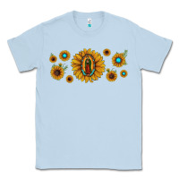 Dusty Blue sunflower lady of guadalupe Classic Tee - JahusDesignShop