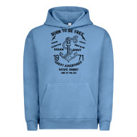 Pigment Pebble Blue Born To Be Free Sea Urban Hoodie - Bettercallsaul