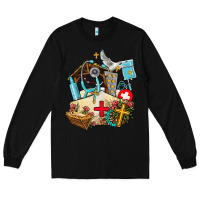 Black nurse  cross and jesus Long Sleeve Tee - AdoDesignShop