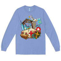 Colony Blue nurse  cross and jesus Long Sleeve Tee - AdoDesignShop