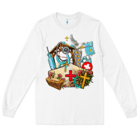 White nurse  cross and jesus Long Sleeve Tee - AdoDesignShop