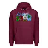 Burgundy let it snow Premium Hoodie - BundleAndBundleShop