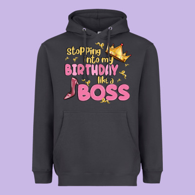 Birthday Boss Heavyweight Hoodie Designed By Maliassmallbusiness