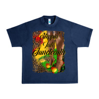 Navy steppin'  into juneteenth Urban Heavy Tee - HRA Design Shop