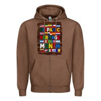 Chestnut hispanic haritage month flags with background Zipper Hoodie - BundleAndBundleShop