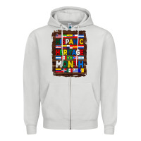 Dove Grey hispanic haritage month flags with background Zipper Hoodie - BundleAndBundleShop