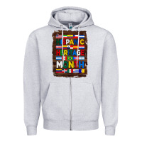 Heather Grey hispanic haritage month flags with background Zipper Hoodie - BundleAndBundleShop
