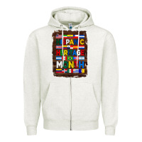 Oatmeal Heather hispanic haritage month flags with background Zipper Hoodie - BundleAndBundleShop