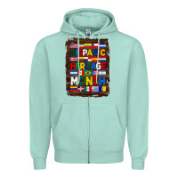 Seafoam hispanic haritage month flags with background Zipper Hoodie - BundleAndBundleShop