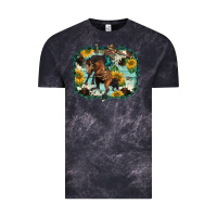 Cloud Black western rodeo horse cowhide sunflowers Vintage Tee - BarkalooDesign