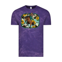 Cloud Purple western rodeo horse cowhide sunflowers Vintage Tee - BarkalooDesign
