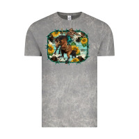 Cloud Rock western rodeo horse cowhide sunflowers Vintage Tee - BarkalooDesign