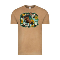 Vintage Camel western rodeo horse cowhide sunflowers Vintage Tee - BarkalooDesign