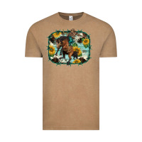 Vintage Coffee western rodeo horse cowhide sunflowers Vintage Tee - BarkalooDesign