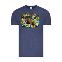 Vintage Denim western rodeo horse cowhide sunflowers Vintage Tee - BarkalooDesign