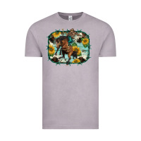 Vintage Zinc western rodeo horse cowhide sunflowers Vintage Tee - BarkalooDesign