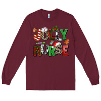 Burgundy jolly nurse Long Sleeve Tee - AdoDesignShop