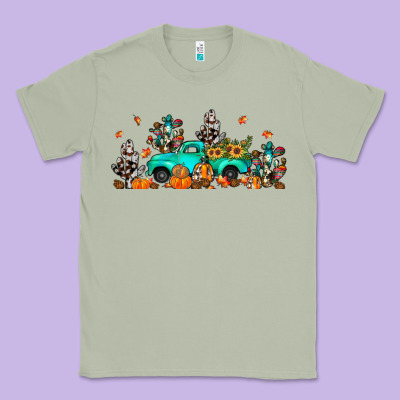 Fall Cactus Pumpkin Truck Classic Tee Designed By Jahusdesignshop