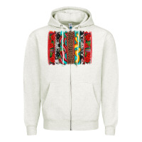 Oatmeal Heather cinco de mayo vibes brushstrokes Zipper Hoodie - Artiststas