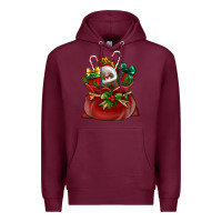 Burgundy christmas santa claus bag Premium Hoodie - BundleAndBundleShop