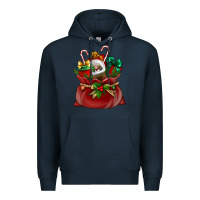 Navy christmas santa claus bag Premium Hoodie - BundleAndBundleShop