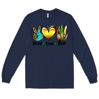 Navy peace love beer Long Sleeve Tee - AdoDesignShop