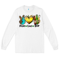 White peace love beer Long Sleeve Tee - AdoDesignShop
