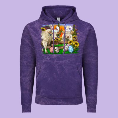 Vintage Hoodie easter farm cows bunny ears and eggs