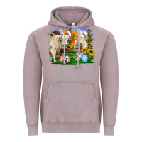 Vintage Zinc easter farm cows bunny ears and eggs Vintage Hoodie - RanaPortraitStore