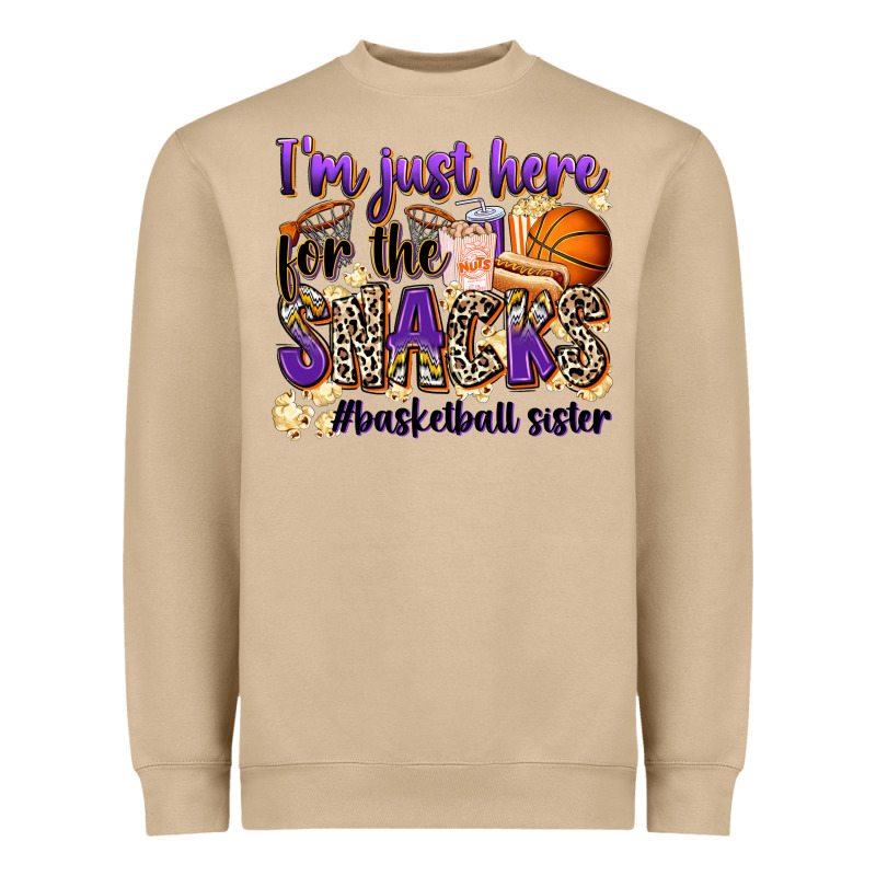 I'm Just Here For The Snacks #basketball Sister Heavyweight Sweatshirt by Zillion Design Studio | Teevron