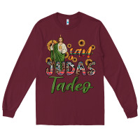 Burgundy san judas tadeo sunflower Long Sleeve Tee - JahusDesignShop