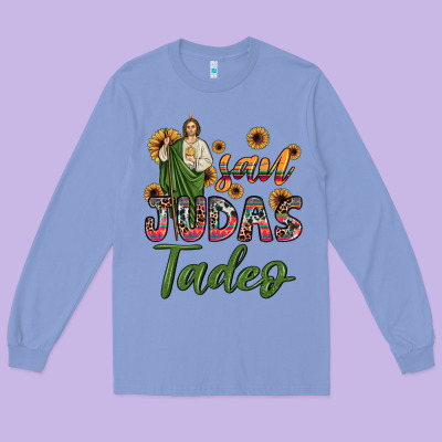 San Judas Tadeo Sunflower Long Sleeve Tee Designed By Jahusdesignshop