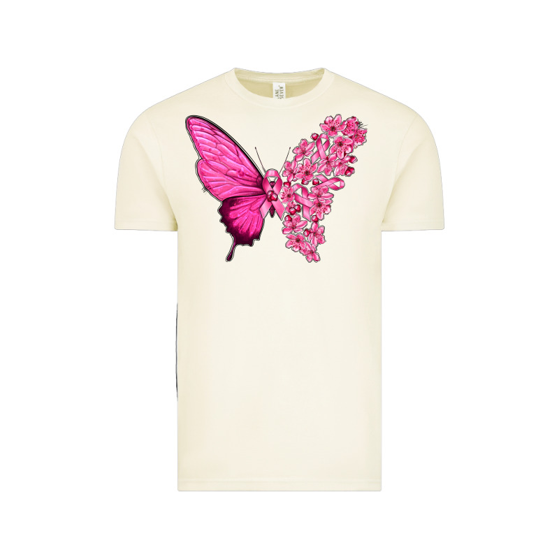Pink Flowers And Breast Cancer Ribbon Butterfly Vintage Tee by texasbilliewilder | Teevron