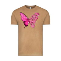 Vintage Camel Pink Flowers and Breast Cancer Ribbon Butterfly Vintage Tee - texasbilliewilder