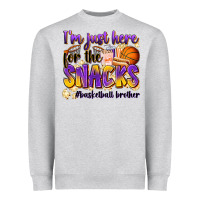 Heather Grey i'm just here for the snacks #basketball brother Heavyweight Sweatshirt - Zillion Design Studio