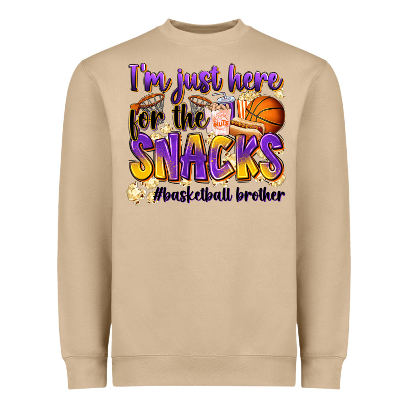 I'm Just Here For The Snacks #basketball Brother Heavyweight Sweatshirt by Zillion Design Studio | Teevron