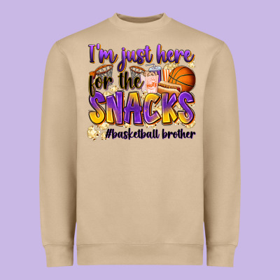 I'm Just Here For The Snacks #basketball Brother Heavyweight Sweatshirt Designed By Zillion Design Studio