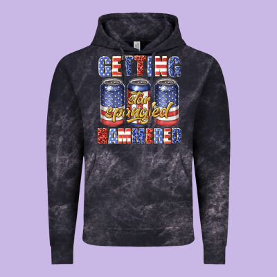 Vintage Hoodie getting star spangled hammared